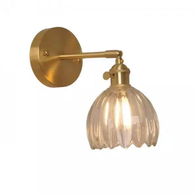 Tulpanformad retro vägglampa i glas