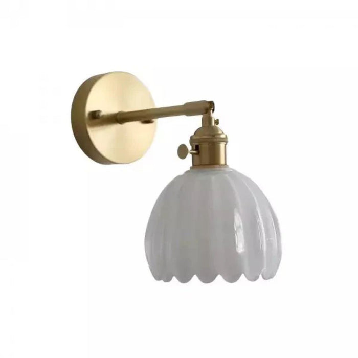 Tulpanformad retro vägglampa i glas
