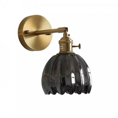 Tulpanformad retro vägglampa i glas