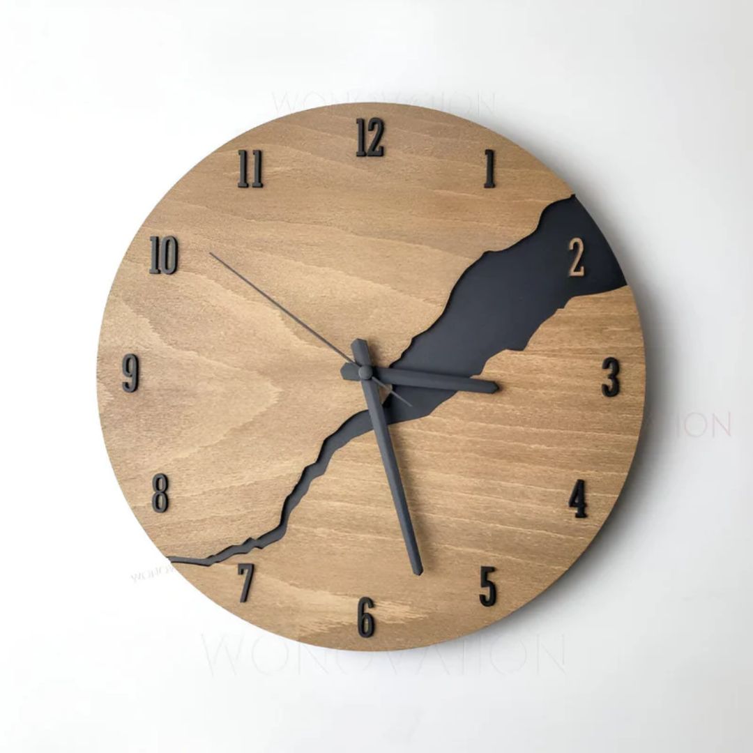 Rustic Wood Väggklocka – 30x30 cm