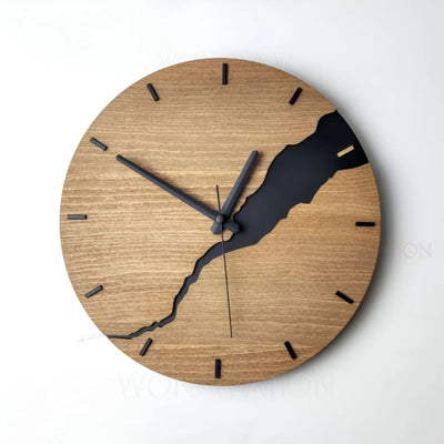 Rustic Wood Väggklocka – 30x30 cm