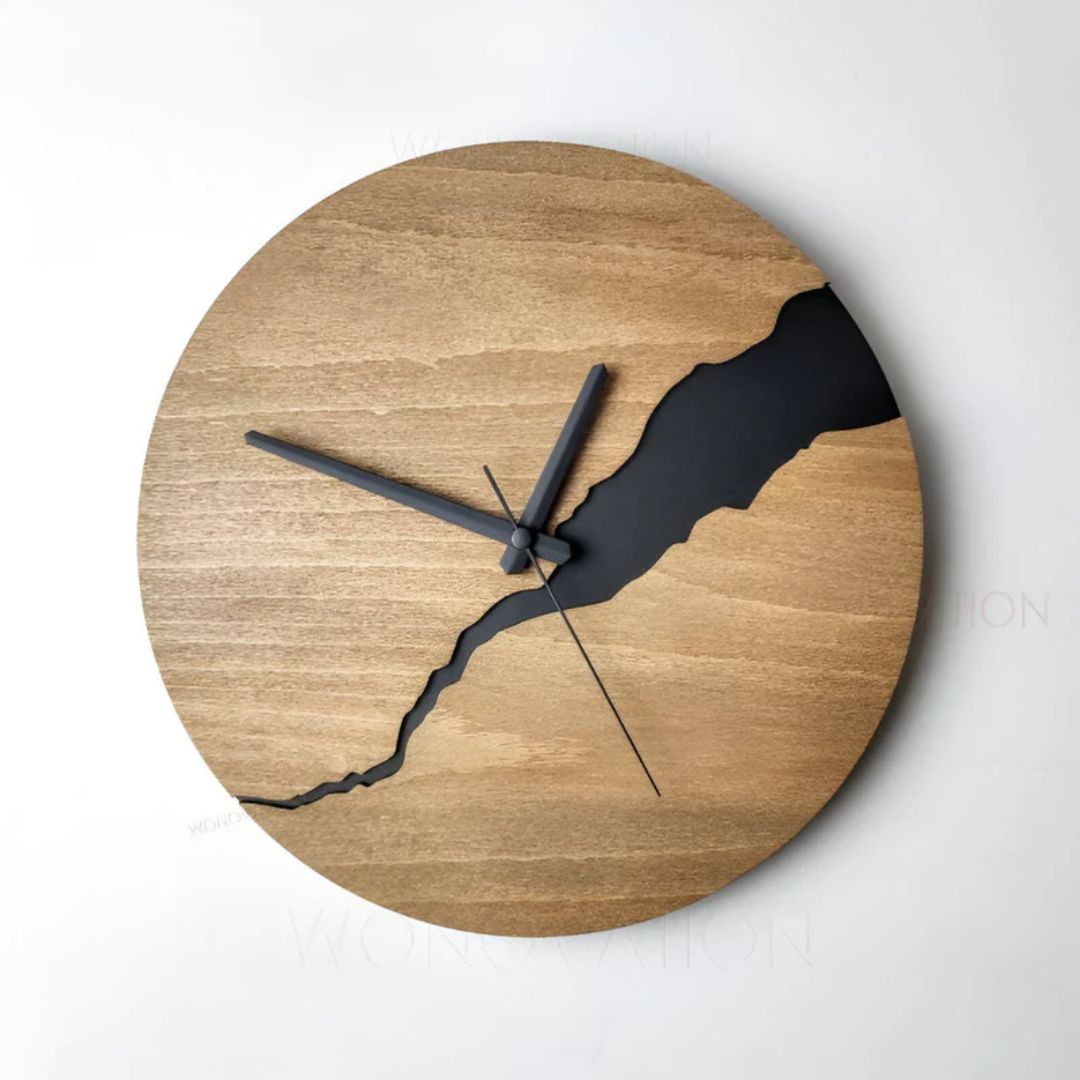 Rustic Wood Väggklocka – 30x30 cm