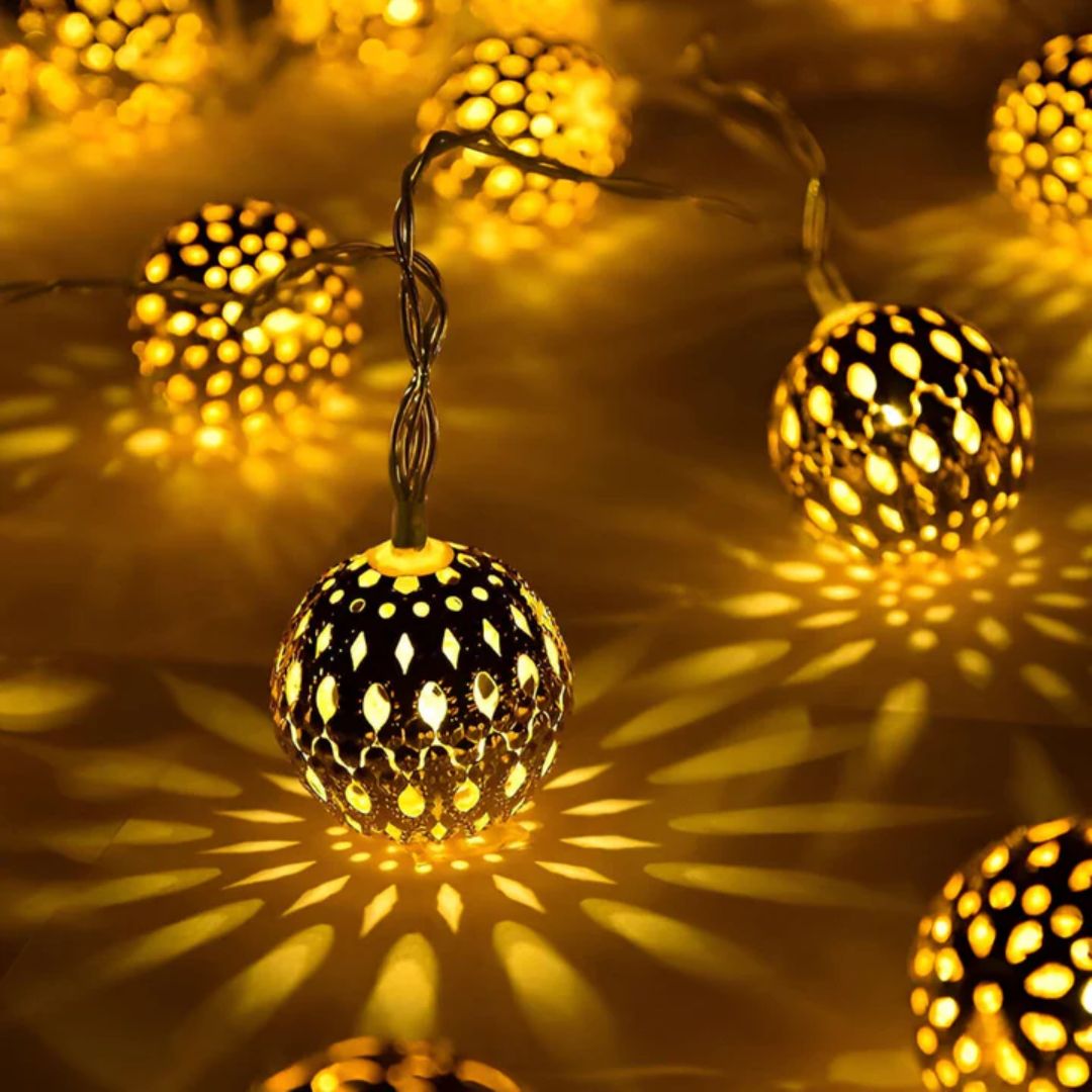 Solcellsdriven LED ljusslinga – rostfri