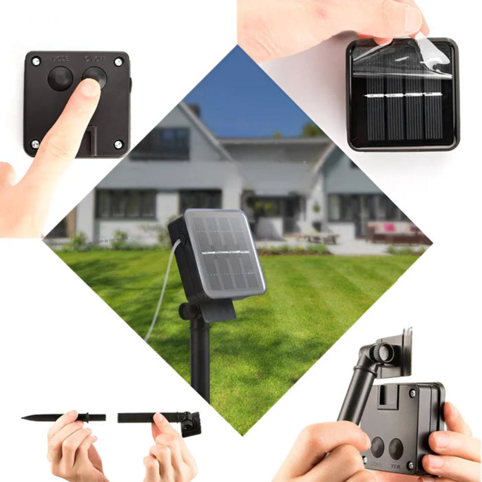 Solcellsdriven LED ljusslinga – rostfri