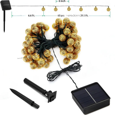 Solcellsdriven LED ljusslinga – rostfri