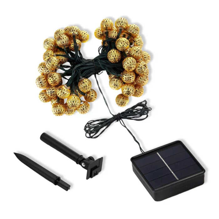 Solcellsdriven LED ljusslinga – rostfri